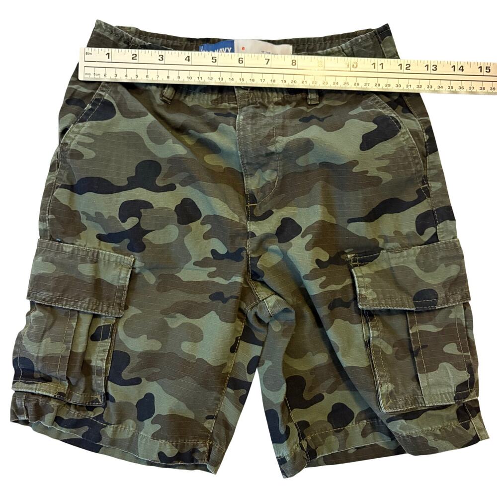Lot of 2 Old Navy Boys Shorts Size 8 Denim Carpenter Camo Cargo Adjustable Waist - Picture 2 of 16